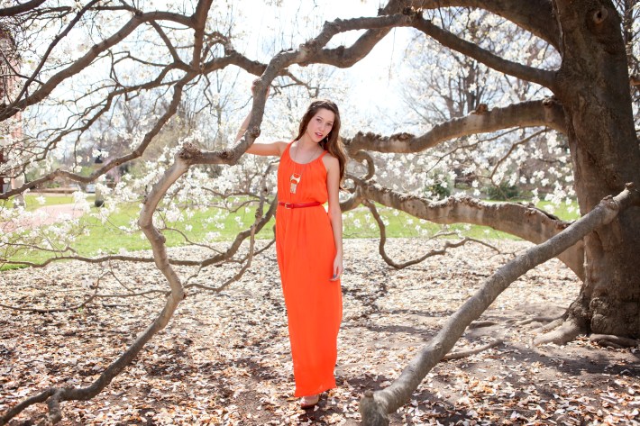 Spring fashion 2012, Orange silk limited-edition patio dress