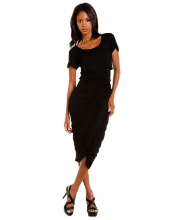 Nicholas-K-Jasene-Black-Ruched-Dress-Front-